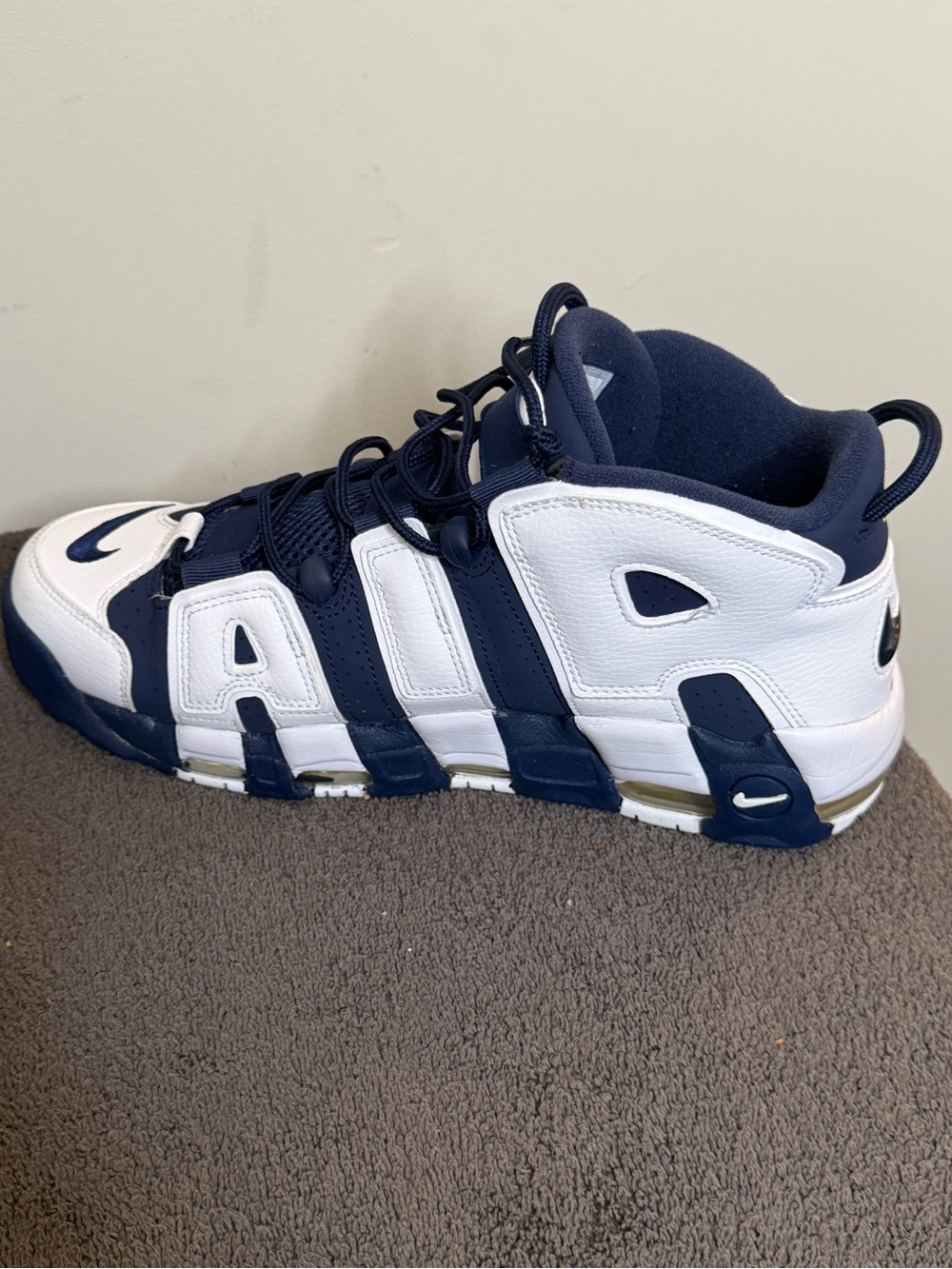 Nike Air More Uptempo ‘96 Olympic 2024 White Navy Red Mens size 10 1/2. - Picture 5 of 10